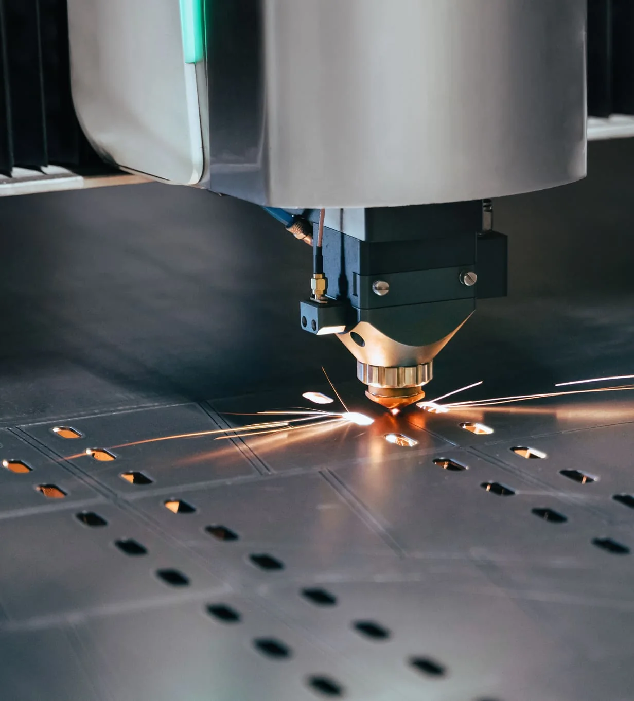 Precision laser cutting in progress