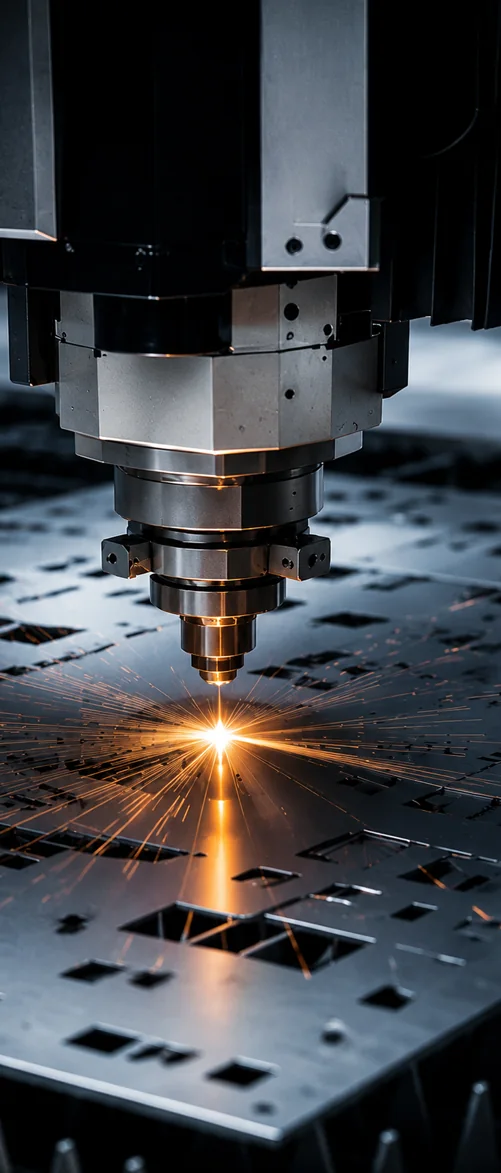 Precision laser cutting equipment in operation