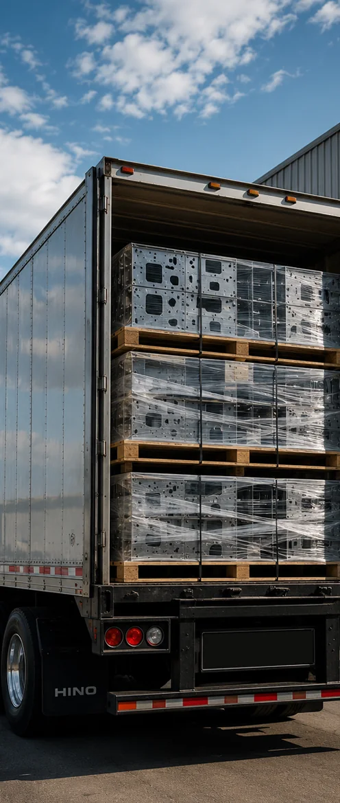 Sheet metal assemblies prepared for shipping